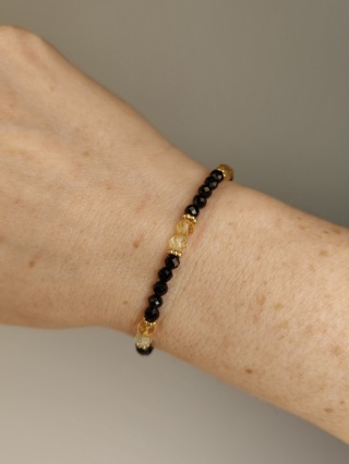 Bransoletka czarny turmalin, cytryn