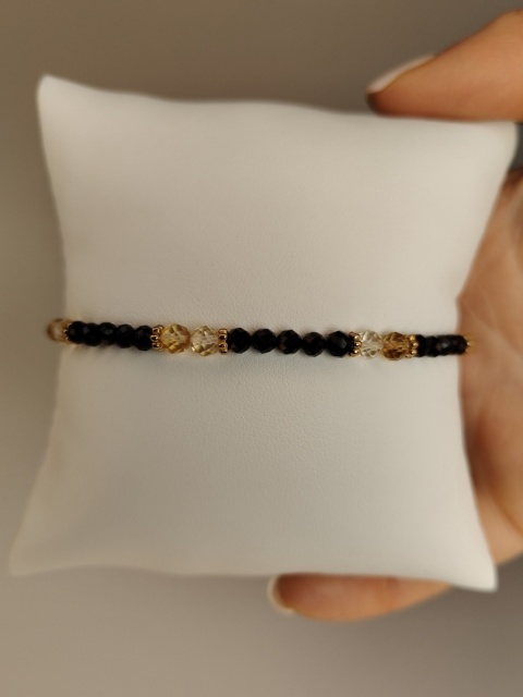 Bransoletka czarny turmalin, cytryn