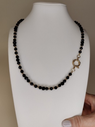 Naszyjnik Czarny Turmalin, Onyx Agat