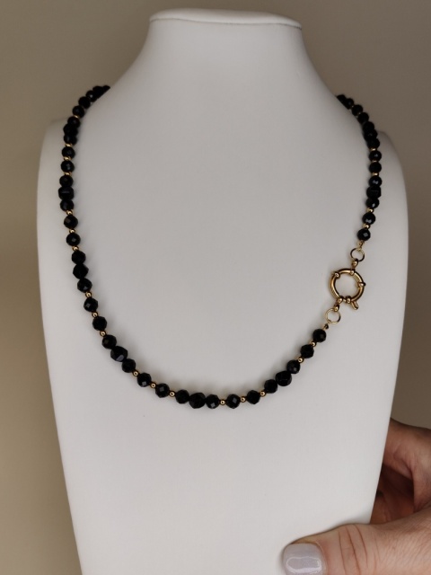 Naszyjnik Czarny Turmalin, Onyx Agat